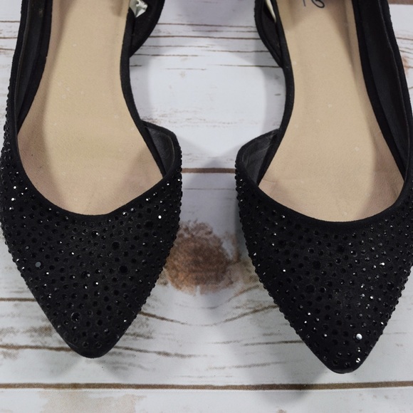 black sparkly flat shoes